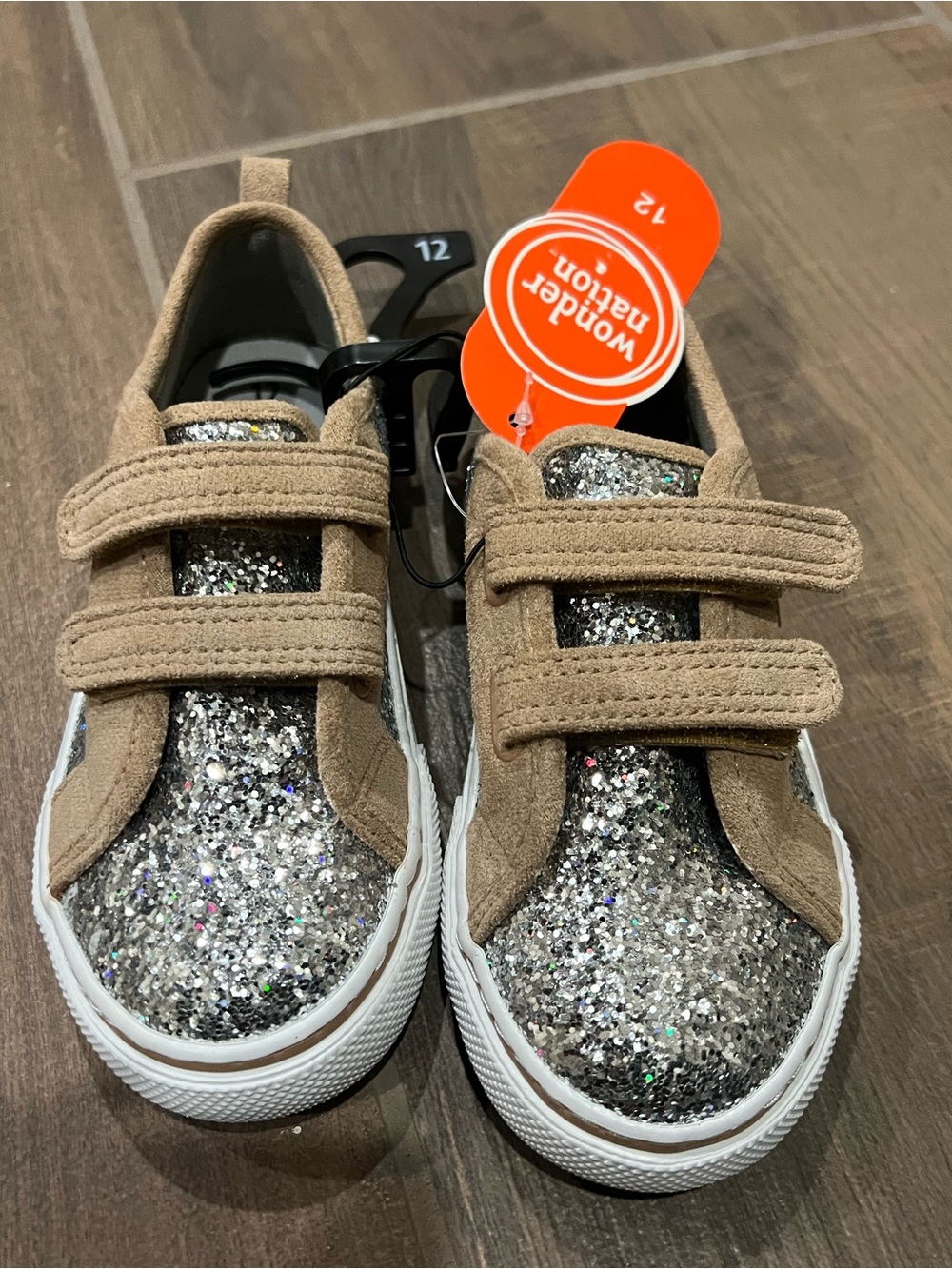 Sparkling Wonder Nation Kids' Girls Glitter Sneaker NWT-size 12-$12